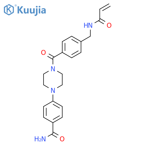 4-(4-{4-[(Prop-2-enamido)methyl]benzoyl}piperazin-1-yl)benzamide structure