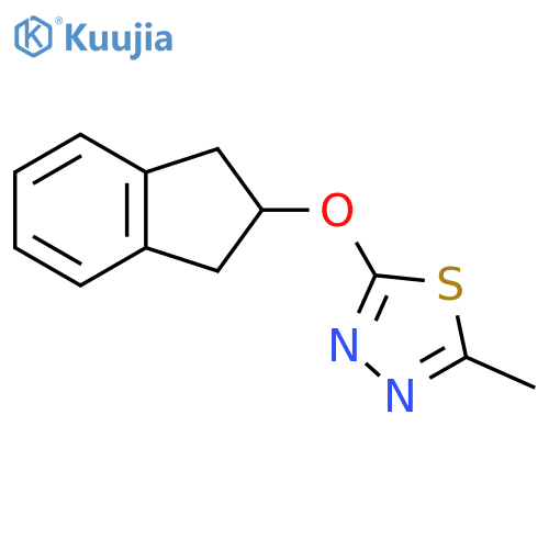 2-(2,3-dihydro-1H-inden-2-yloxy)-5-methyl-1,3,4-thiadiazole structure