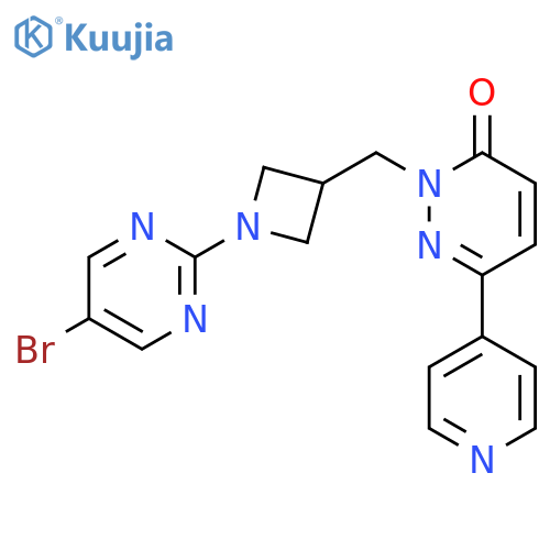 2-{1-(5-bromopyrimidin-2-yl)azetidin-3-ylmethyl}-6-(pyridin-4-yl)-2,3-dihydropyridazin-3-one structure