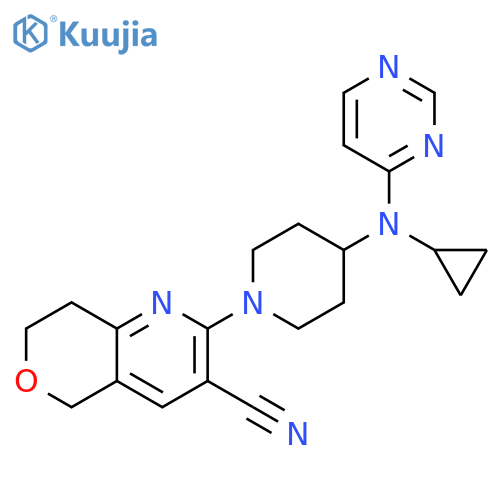 2-{4-[cyclopropyl(pyrimidin-4-yl)amino]piperidin-1-yl}-5H,7H,8H-pyrano[4,3-b]pyridine-3-carbonitrile structure