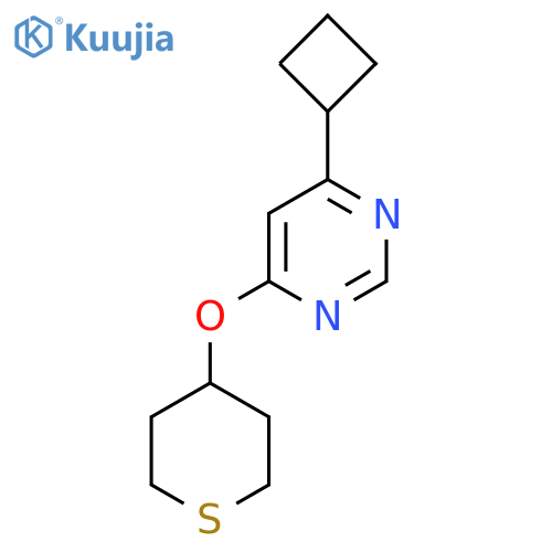 4-Cyclobutyl-6-(thian-4-yloxy)pyrimidine structure