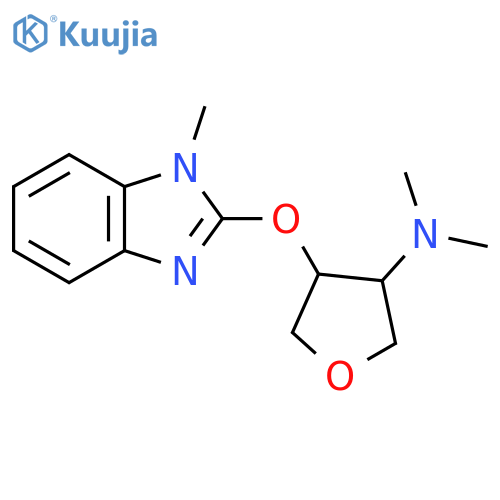 N,N-dimethyl-4-[(1-methyl-1H-1,3-benzodiazol-2-yl)oxy]oxolan-3-amine structure