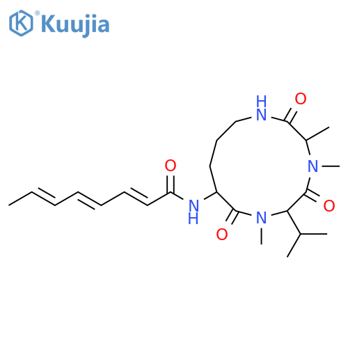 L-Alanine,N2-(1-oxo-2,4,6-octatrien-1-yl)-L-ornithyl-N-methyl-L-valyl-N-methyl-, (3®1)-lactam structure