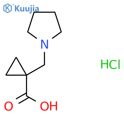 1-(Pyrrolidin-1-ylmethyl)cyclopropane-1-carboxylic acid hydrochloride structure