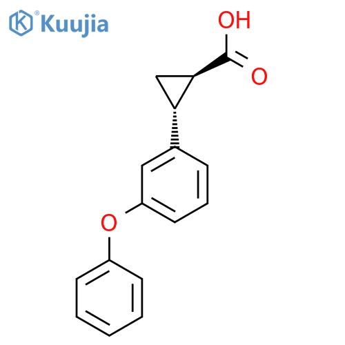rac-(1R,2R)-2-(3-phenoxyphenyl)cyclopropane-1-carboxylic acid structure