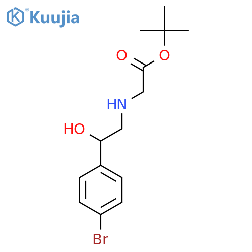 Tert-butyl 2-(2-(4-bromophenyl)-2-hydroxyethylamino)acetate structure