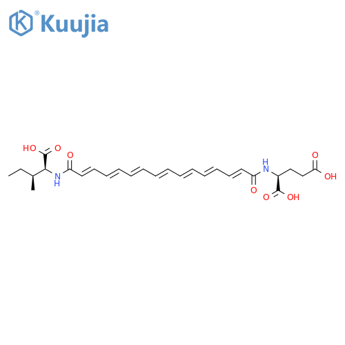 L-Glutamic acid, N-[(2E,4E,6E,8E,10E,12E,14E)-16-[[(1S,2S)-1-carboxy-2-methylbutyl]amino]-1,16-dioxo-2,4,6,8,10,12,14-hexadecaheptaenyl]- (9CI) structure