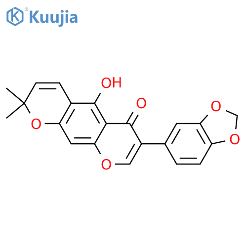 3-benzo[1,3]dioxol-5-yl-5-hydroxy-8,8-dimethyl-8H-pyrano[3,2-g]chromen-4-one structure