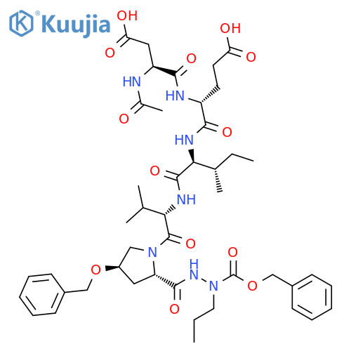 L-Proline, N-acetyl-L-a-aspartyl-D-a-glutamyl-L-isoleucyl-L-valyl-4-(phenylmethoxy)-,5-[2-[(phenylmethoxy)carbonyl]-2-propylhydrazide], (4R)- (9CI) structure