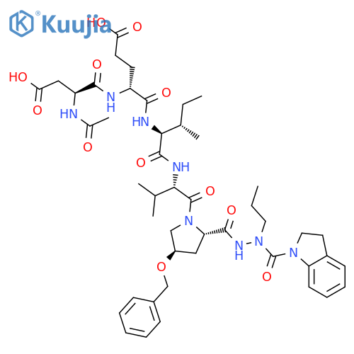 L-Proline, N-acetyl-L-a-aspartyl-D-a-glutamyl-L-isoleucyl-L-valyl-4-(phenylmethoxy)-,5-[2-[(2,3-dihydro-1H-indol-1-yl)carbonyl]-2-propylhydrazide], (4R)- (9CI) structure