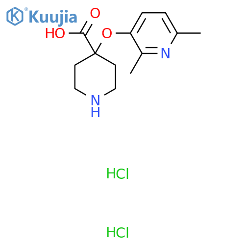 4-[(2,6-Dimethyl-3-pyridinyl)oxy]-4-piperidinecarboxylic acid dihydrochloride structure