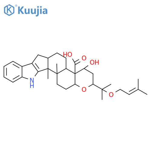 Paspaline; 1'R-Hydroxy, 19-carboxylic acid, O-(3-methyl-2-butenyl) structure