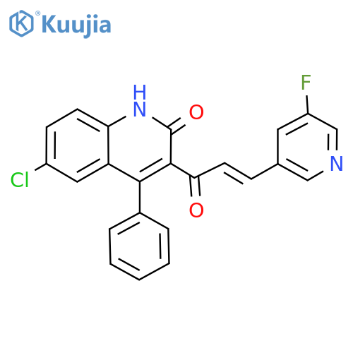 (E)-6-Chloro-3-(3-(5-fluoropyridin-3-yl)acryloyl)-4-phenylquinolin-2(1H)-one structure