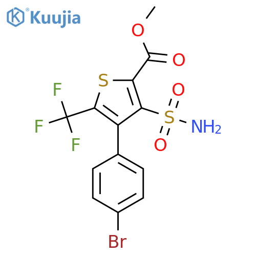 4-(4-Bromo-phenyl)-3-sulfamoyl-5-trifluoromethylthiophene-2-carboxylic acid methyl ester structure