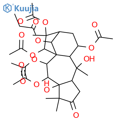 3,5,6,7,10,11,14,15,16-Grayanotoxanenonol; (1α,3β,5β,6β,7α,10α,11α,14β,15α,16α)-form, 3-Ketone, 14-propanoyl, 6,7,11,15,16-penta-Ac structure