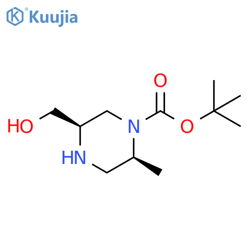 tert-butyl (2S,5R)-5-(hydroxymethyl)-2-methyl-piperazine-1-carboxylate structure