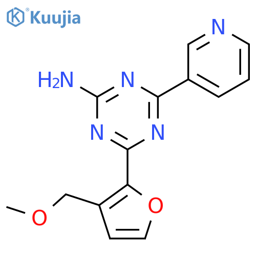 1,3,5-Triazin-2-amine, 4-[3-(methoxymethyl)-2-furanyl]-6-(3-pyridinyl)- structure