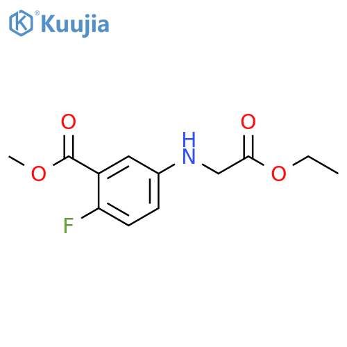 Benzoic acid, 5-[(2-ethoxy-2-oxoethyl)amino]-2-fluoro-, methyl ester structure