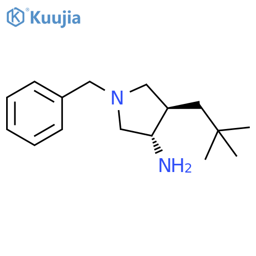 rac-(3r,4s)-1-benzyl-4-(2,2-dimethylpropyl)pyrrolidin-3-amine structure