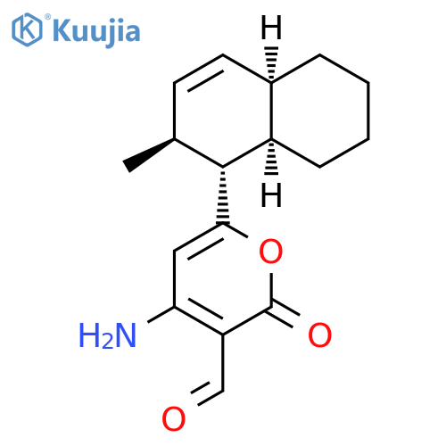 2H-Pyran-3-carboxaldehyde,4-amino-6-[(1R,2S,4aR,8aR)-1,2,4a,5,6,7,8,8a-octahydro-2-methyl-1-naphthalenyl]-2-oxo- structure