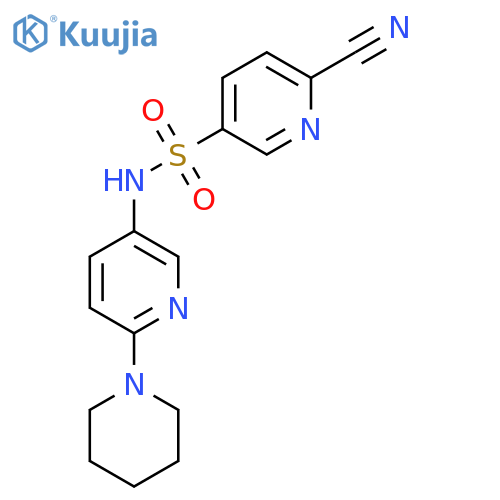 6-Cyano-N-(6-piperidin-1-ylpyridin-3-yl)pyridine-3-sulfonamide structure