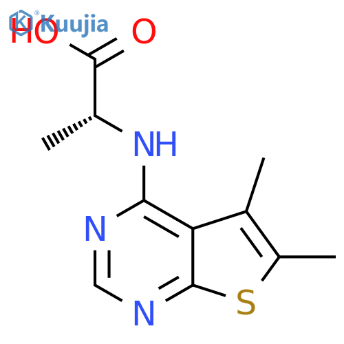 rel-(2R)-2-({5,6-dimethylthieno2,3-dpyrimidin-4-yl}amino)propanoic acid structure