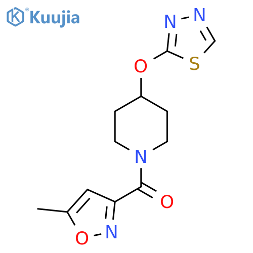 1-(5-methyl-1,2-oxazole-3-carbonyl)-4-(1,3,4-thiadiazol-2-yloxy)piperidine structure