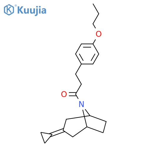 1-{3-Cyclopropylidene-8-azabicyclo[3.2.1]octan-8-yl}-3-(4-propoxyphenyl)propan-1-one structure