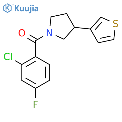 1-(2-chloro-4-fluorobenzoyl)-3-(thiophen-3-yl)pyrrolidine structure