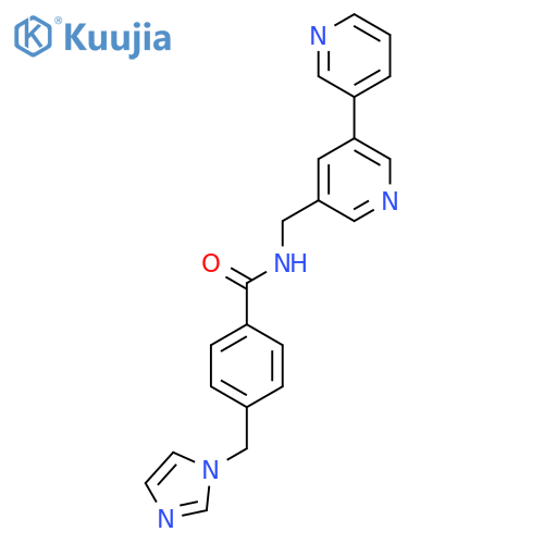 N-({[3,3'-bipyridine]-5-yl}methyl)-4-[(1H-imidazol-1-yl)methyl]benzamide structure