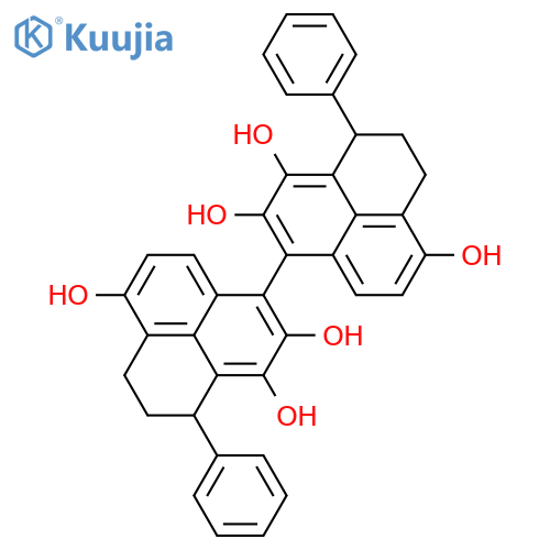 3,3'-Bi[7,8-dihydro-9-phenyl-9H-phenalene-1,2,6-triol] structure