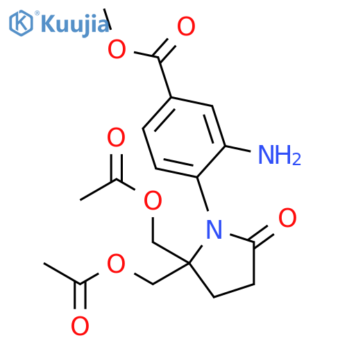 Benzoic acid, 3-amino-4-[2,2-bis[(acetyloxy)methyl]-5-oxo-1-pyrrolidinyl]-, methyl ester structure