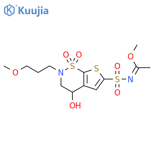 (S,E)-Methyl N-(4-hydroxy-2-(3-methoxypropyl)-1,1-dioxido-3,4-dihydro-2H-thieno3,2-e1,2thiazin-6-yl)sulfonylacetimidate structure