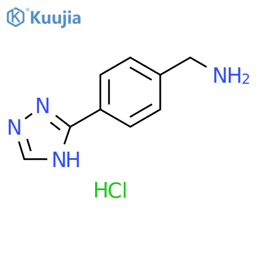 4-(1H-1,2,4-triazol-3-yl)phenylmethanamine dihydrochloride structure