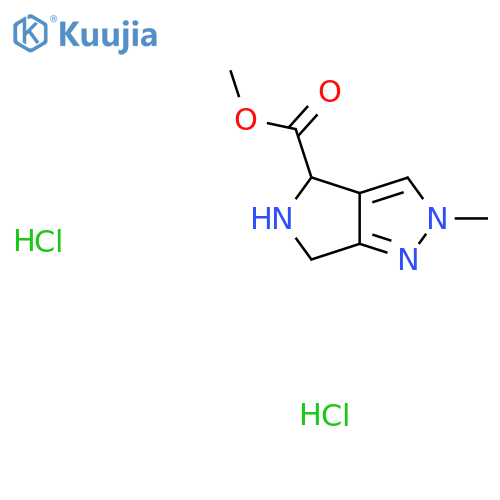 methyl 2-methyl-2H,4H,5H,6H-pyrrolo3,4-cpyrazole-4-carboxylate dihydrochloride structure