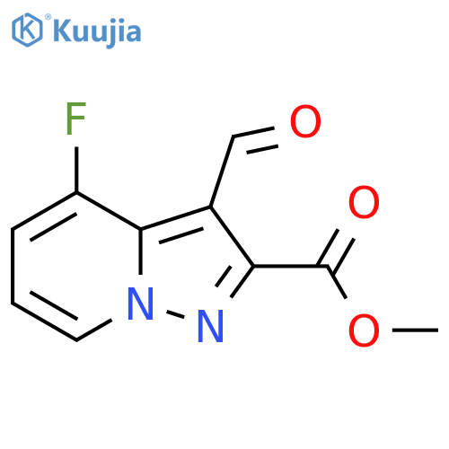 methyl 4-fluoro-3-formylpyrazolo1,5-apyridine-2-carboxylate structure