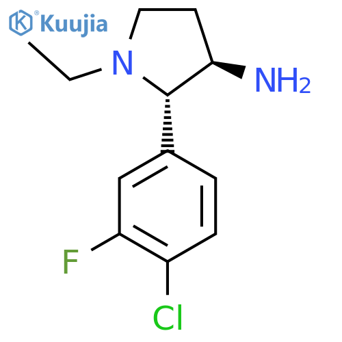 rac-(2R,3S)-2-(4-chloro-3-fluorophenyl)-1-ethylpyrrolidin-3-amine structure