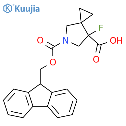 5-{(9H-fluoren-9-yl)methoxycarbonyl}-7-fluoro-5-azaspiro2.4heptane-7-carboxylic acid structure