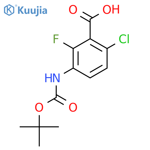 3-((Tert-butoxycarbonyl)amino)-6-chloro-2-fluorobenzoic acid structure