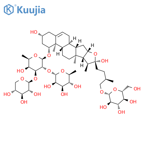 β-D-Galactopyranoside, (1β,3β,22β,25R)-26-(β-D-glucopyranosyloxy)-3,22-dihydroxyfurost-5-en-1-yl O-6-deoxy-α-L-mannopyranosyl-(1→2)-O-[β-D-xylopyranosyl-(1→3)]-6-deoxy- structure