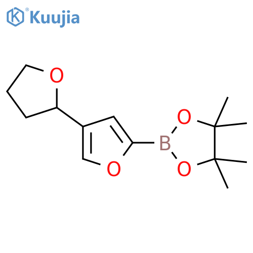 4,4,5,5-tetramethyl-2-(4-(tetrahydrofuran-2-yl)furan-2-yl)-1,3,2-dioxaborolane structure