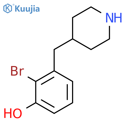 2-bromo-3-(piperidin-4-yl)methylphenol structure