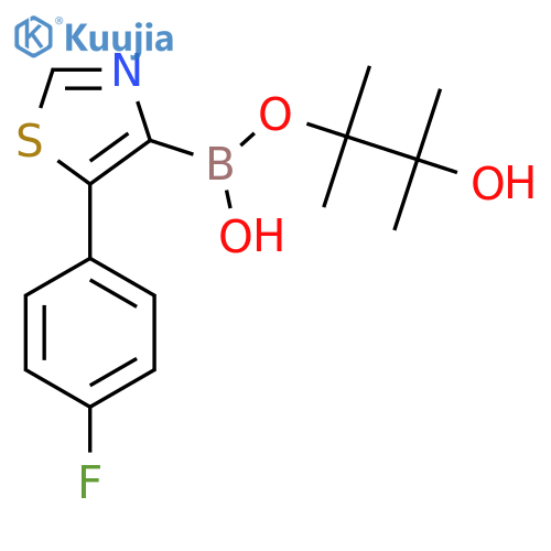 [5-(4-Fluorophenyl)-1,3-thiazol-4-yl]-(3-hydroxy-2,3-dimethylbutan-2-yl)oxyborinic acid structure