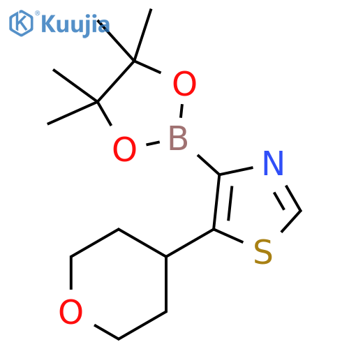 5-(4-Tetrahydropyranyl)thiazole-4-boronic acid pinacol ester structure