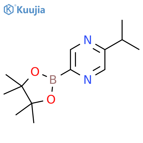 2-isopropyl-5-(4,4,5,5-tetramethyl-1,3,2-dioxaborolan-2-yl)pyrazine structure