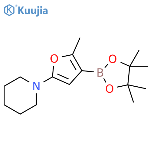 2-Methyl-5-(piperidino)furan-3-boronic acid pinacol ester structure
