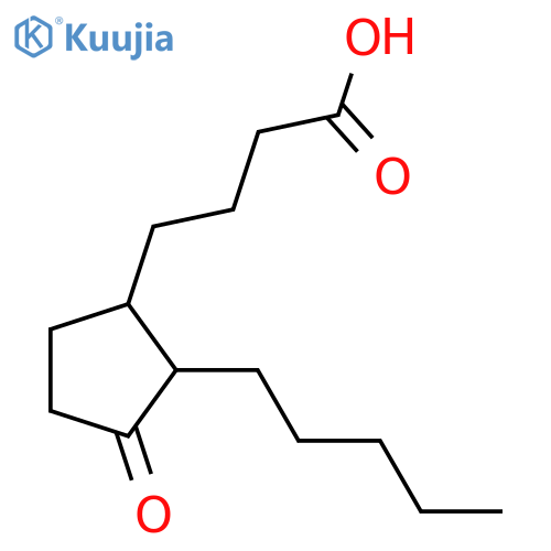 3-Oxo-2-pentyl-1-cyclopentanebutanoic acid; (1S,2S)-form structure