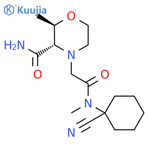 (2R,3S)-4-[2-[(1-Cyanocyclohexyl)-methylamino]-2-oxoethyl]-2-methylmorpholine-3-carboxamide structure