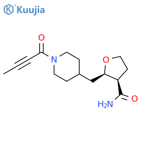 (2R,3R)-Tetrahydro-2-[[1-(1-oxo-2-butyn-1-yl)-4-piperidinyl]methyl]-3-furancarboxamide structure