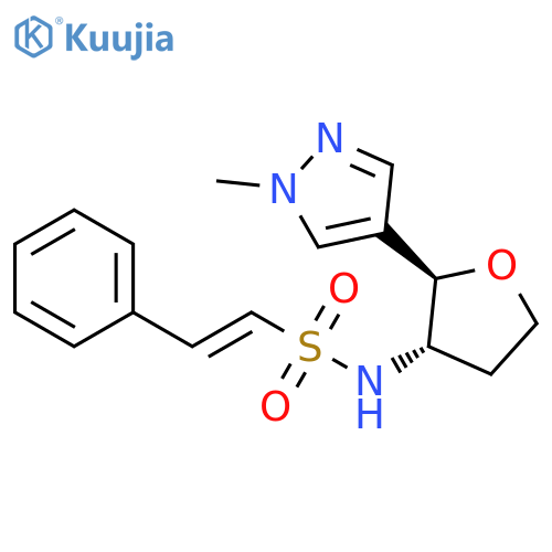 (1E)-2-Phenyl-N-[(2R,3S)-tetrahydro-2-(1-methyl-1H-pyrazol-4-yl)-3-furanyl]ethenesulfonamide structure